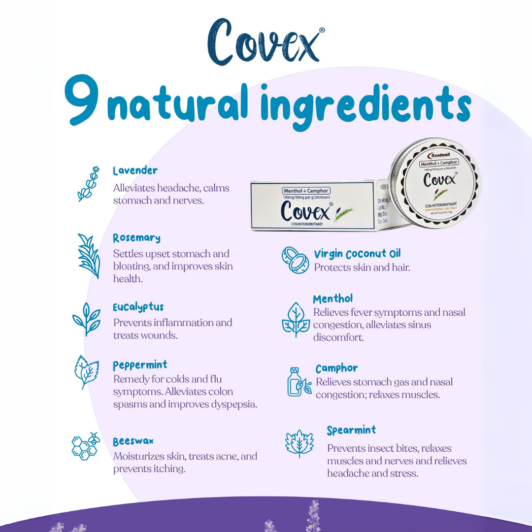 Covex Summer Bundle Buy 10 Get 2 Natural Healing Balm 15g Herbal Ointment for Headache & Nausea
