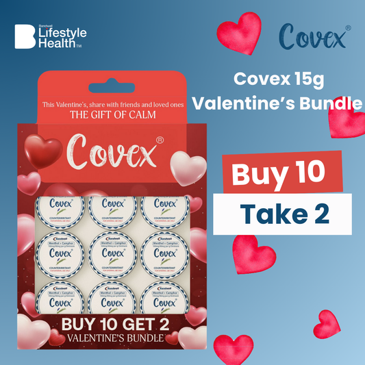 Covex Valentine's Bundle Buy 10 Get 2 Natural Healing Balm 15g Herbal Ointment for Headache & Nausea