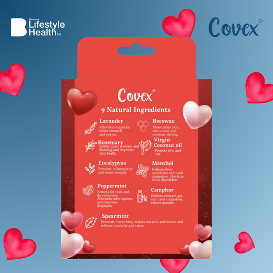 Covex Valentine's Bundle Buy 10 Get 2 Natural Healing Balm 15g Herbal Ointment for Headache & Nausea