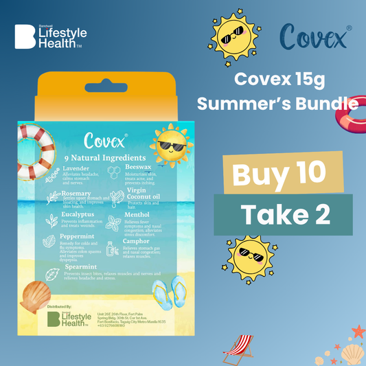 Covex Summer Bundle Buy 10 Get 2 Natural Healing Balm 15g Herbal Ointment for Headache & Nausea