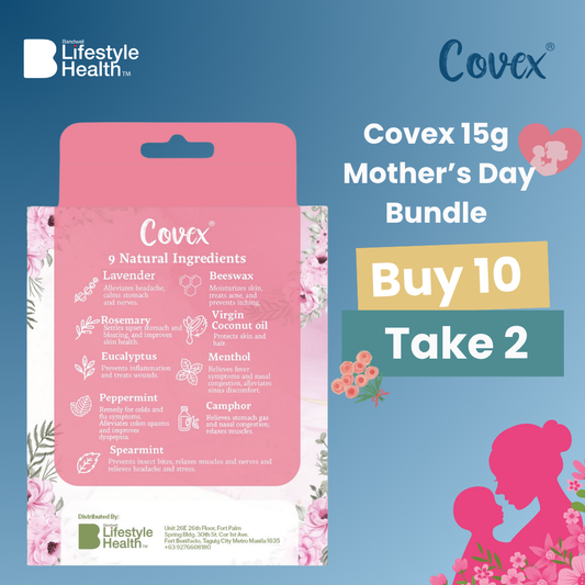 Covex Mother's day Bundle Buy 10 Get 2 Natural Healing Balm 15g Herbal Ointment for Headache &Nausea